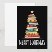 Invitation Arbre de Noël de livres Joyeux Bookmas (Devant / Derrière)