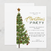 Invitation Arbre de Noël Décoré Moderne Classique Fêtes (Devant / Derrière)