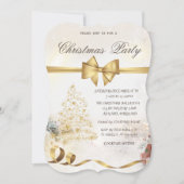 Invitation Arbre de Noël des étoiles chics, Bow, Rouge, Fête  (Devant)