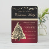 Invitation Arbre de Noël des étoiles, Noir, Fête de Noël Roug (Debout devant)