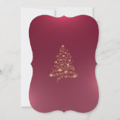 Invitation Arbre de Noël doré chic,Noël avec un nœud Fête de (Dos)