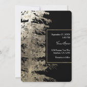 Invitation Arbre de Noël doré et noir, mariage rustique en fo (Dos)
