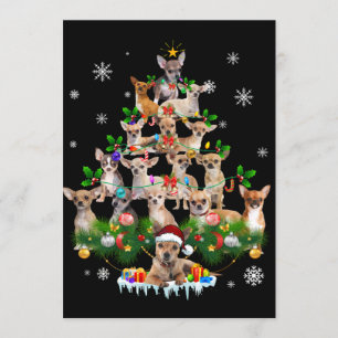 Invitation Arbre de Noël drôle de Bouledogue Français