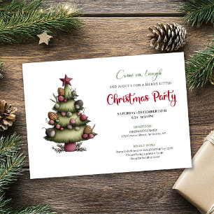 Invitation Arbre de Noël drôle et fantaisiste Célébration fes