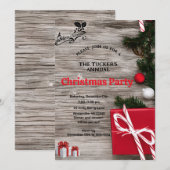 Invitation Arbre de Noël Élégance Rustique pour Fête de Noël (Devant / Derrière)