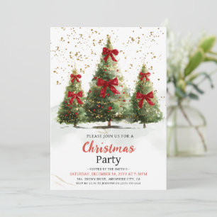 Invitation Arbre de Noël élégant aquarelle Fête de Noël