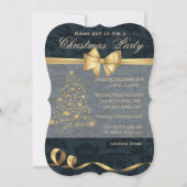 Invitation Arbre de Noël élégant, Bow, Fête de Noël (Devant)