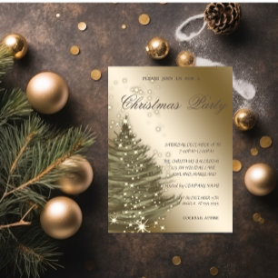 Invitation Arbre de Noël Élégant de Luxe, Fête de Noël 