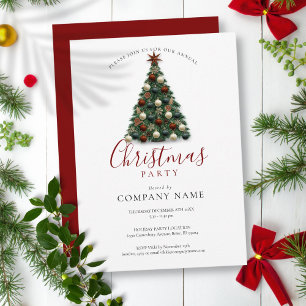 Invitation Arbre de Noël Élégant Fête de Noël d'Entreprise