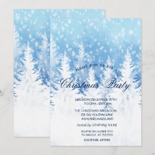 Invitation Arbre de Noël élégant, fête de Noël sous la neige
