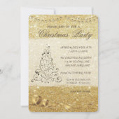 Invitation Arbre de Noël élégant, Glitterie, Fête de Noël (Devant)