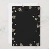 Invitation Arbre de Noël Élégant Noir-Or (Dos)