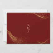 Invitation Arbre de Noël élégant rouge doré pour mariage (Dos)