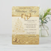 Invitation Arbre de Noël élégant, scintillant, fête de Noël (Debout devant)