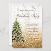 Invitation Arbre de Noël élégant, scintillant, fête de Noël (Devant)