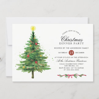 Invitation Arbre de Noël élégant | Soirée