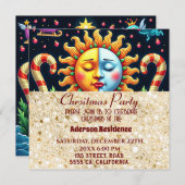 Invitation Arbre de Noël en 3d | Noël en or (Devant / Derrière)