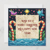 Invitation Arbre de Noël en 3d | Noël en or (Dos)