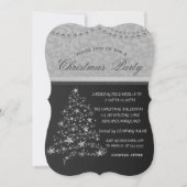 Invitation Arbre de Noël en argent élégant, fête de Noël (Devant)