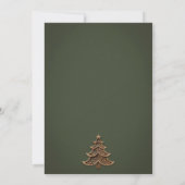 Invitation Arbre de Noël en bois vert scandinave (Dos)