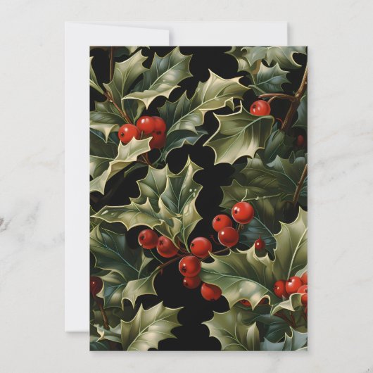 Invitation Arbre de Noël en or d'aquarelle classique rétro (Dos)