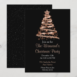 Invitation Arbre de Noël en or rose