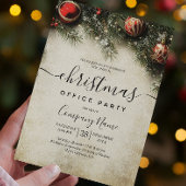 Invitation Arbre de Noël et Ornements Bureau de Fête