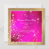 Invitation Arbre de Noël étincelant Hot+Flashy Rose Gold Trim (Dos)