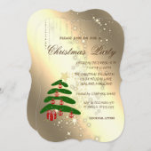 Invitation Arbre de Noël, Étincelle, Fête de Noël d'entrepris (Devant / Derrière)