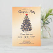 Invitation Arbre de Noël étoile rouge (Debout devant)