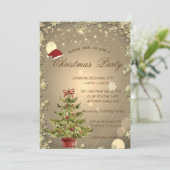 Invitation Arbre de Noël, Étoiles Noël Compagnie fêtes (Debout devant)