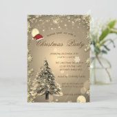 Invitation Arbre de Noël, Étoiles, Père Noël Noël Compagnie P (Debout devant)