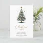 Invitation Arbre de Noël Faux Glitter (Debout devant)