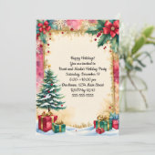 Invitation Arbre de Noël festif (Debout devant)