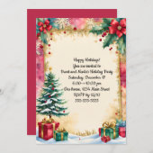 Invitation Arbre de Noël festif (Devant / Derrière)