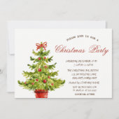 Invitation Arbre de Noël, Fête de Noël des entreprises rouges (Devant)