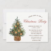 Invitation Arbre de Noël, Fête de Noël Rouge (Devant)