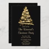 Invitation Arbre de Noël Gold (Devant / Derrière)