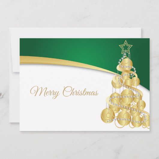 Invitation Arbre de Noël Gold vert (Dos)