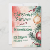 Invitation Arbre de Noël I Noël Karaoke Party (Devant)