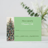 Invitation Arbre de Noël illuminé pour mariage RSVP (Debout devant)