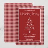 Invitation Arbre de Noël joyeux à carreaux tendance hivernale (Devant / Derrière)