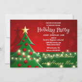 Invitation Arbre de Noël, Lumières, Fête de Noël (Devant)