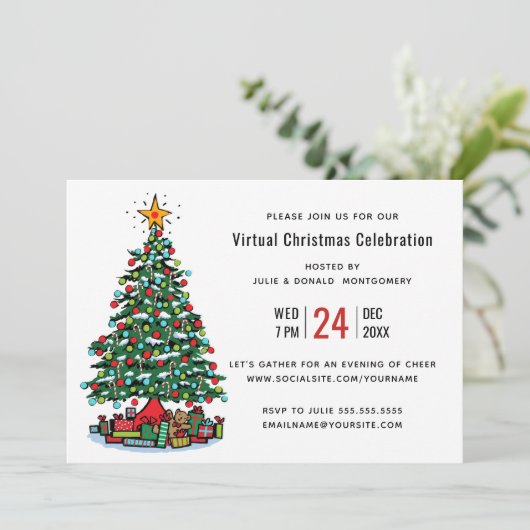 Invitation Arbre de Noël Moderne (Debout devant)