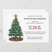 Invitation Arbre de Noël Moderne (Devant / Derrière)