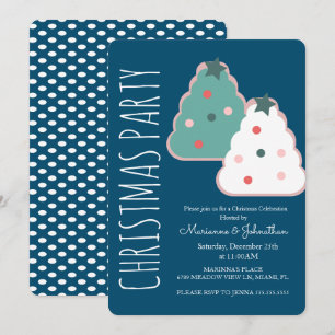 Invitation Arbre de Noël Moderne Fête de Cookies de Vacances