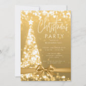 Invitation Arbre de Noël moderne Gold Corporate (Devant)