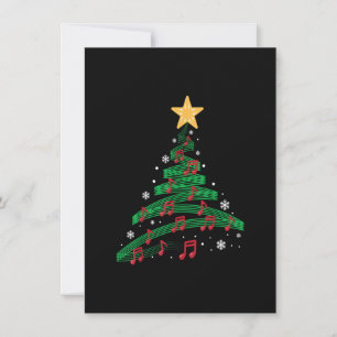 Invitation Arbre de Noël Notes musicales Chanson Funny Family