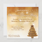 Invitation Arbre de Noël Or élégant (Dos)