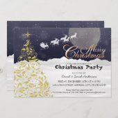 Invitation Arbre de Noël Or et Soirée des Rendeers de Père No (Devant / Derrière)